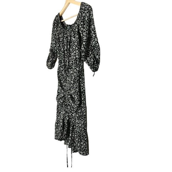 Zara Floral Off The Shoulder Drawstring Mini Dress - Picture 7 of 12